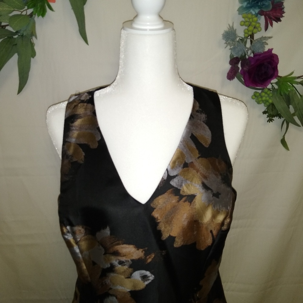 Tommy Hilfiger Black and Copper Floral Dress, NWOT
